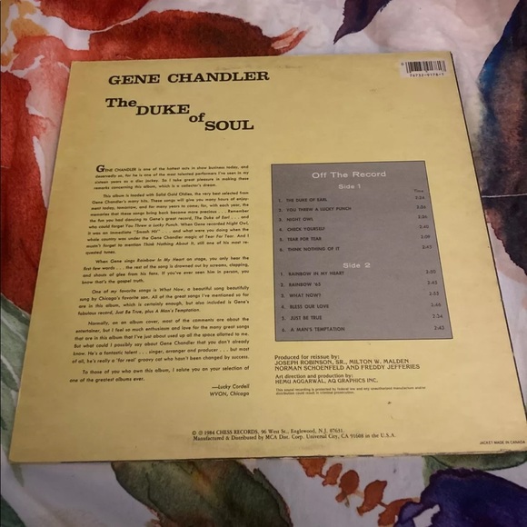 Gene Chandler The Duke Of Soul LP 33 Rpm Chess Records CH-9178 - Picture 3 of 5